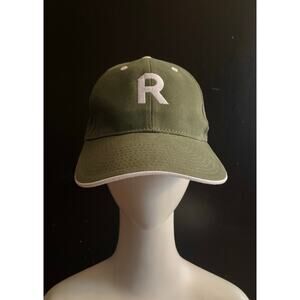 HIT WEAR Green/White 'R' Velcro Back Baseball Cap Unisex sz OS
